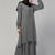 Two pieces knee length abaya with elasticated sleeves