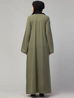 Front open abaya with piping work 2