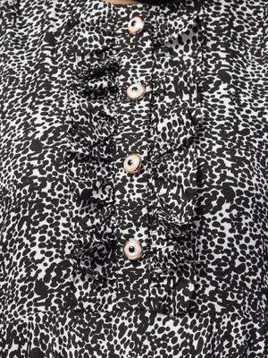 Animal printed abaya with cuff sleeves 5