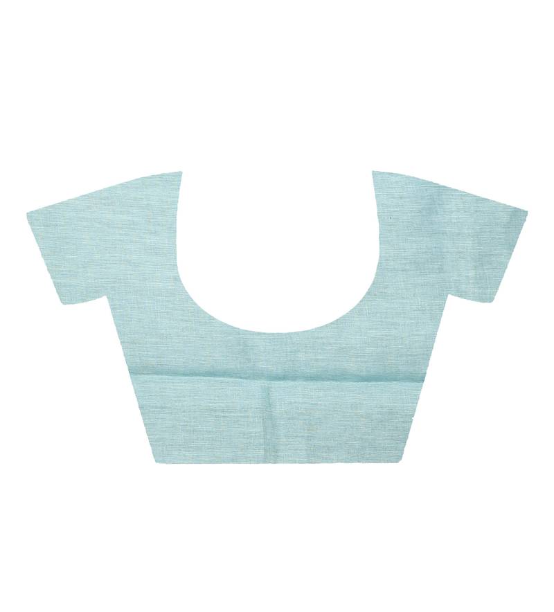 Unitex Pure linen sky blue hand embroidery Silk Digital Print  Sarre