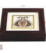 Twin Peacock Design Stone Inlay Work Square Gem Box