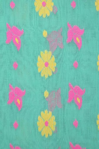 Green Hand Woven Pure Cotton Saree Without Blouse