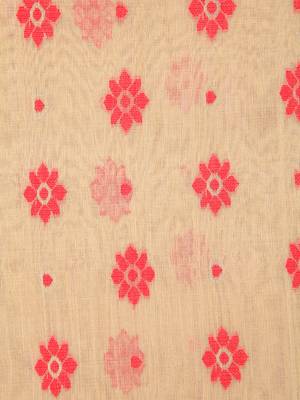 Beige Hand Woven Pure Cotton Saree Without Blouse 4