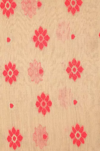 Beige Hand Woven Pure Cotton Saree Without Blouse