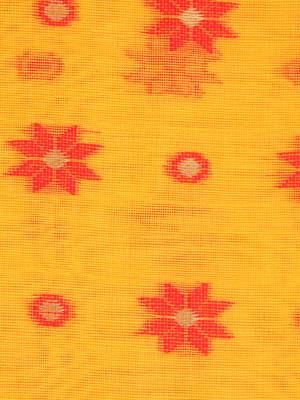 Yellow Hand Woven Pure Cotton Saree Without Blouse 4