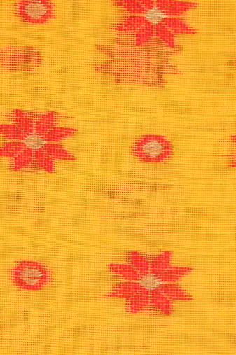 Yellow Hand Woven Pure Cotton Saree Without Blouse