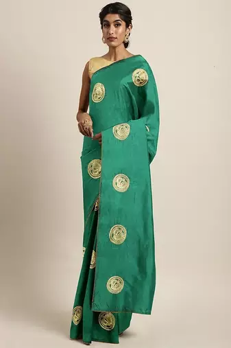 Serona fabrics women's sana silk zari embroidery work saree
