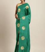 Serona fabrics women's sana silk zari embroidery work saree