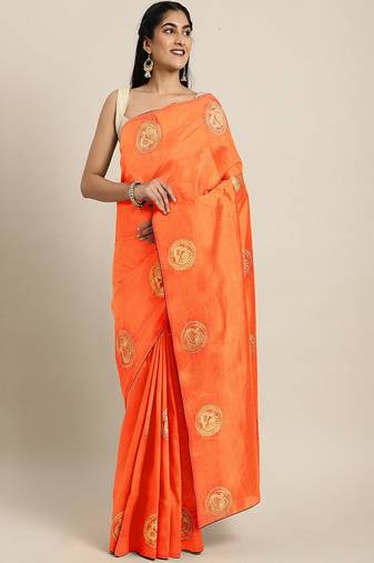 Serona fabrics women's sana silk zari embroidery work saree