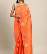 Serona fabrics women's sana silk zari embroidery work saree