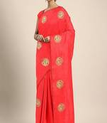 Serona fabrics women's sana silk zari embroidery work saree