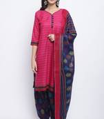 pink cotton blend printed ready to wear salwar suit