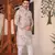 Multicolored digital printed polyester blend straight kurta for men
