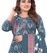 grey & white cotton blend printed ready to wear salwar suit