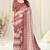 Maroon cotton chevron /geometric print tassels saree with unstitched blouse piece