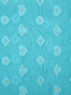 Blue Hand Woven Pure Cotton Saree Without Blouse 4