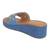 Kiana women's blue embellished rexine platform heel wedge heels with pvc sole - stylish and comfortable