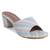 Kiana women's striped sky blue rexine round toe wedge heels with pvc sole and block heel