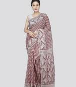 Pinkloom women's multicolor pure cotton jamdani-sarees without blouse