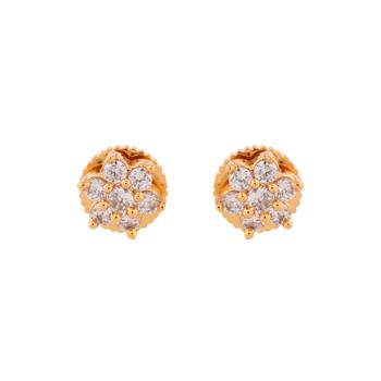 Golden diamond pendant SHORT necklace earrings and finger ring set one gram gold 4