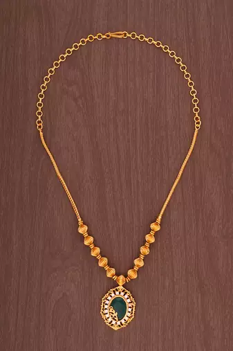  green stone necklace one gram gold