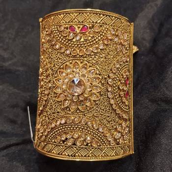 Premium quality brass rajwadi gold plated openable kada for women/girls 2