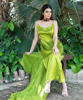 Green plain heena kurta set 2