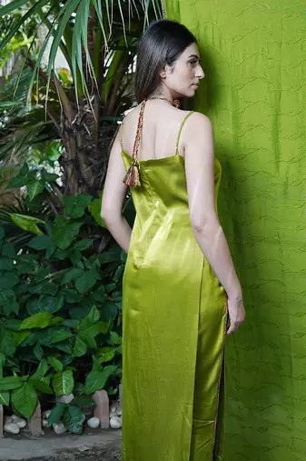 Green plain heena kurta set