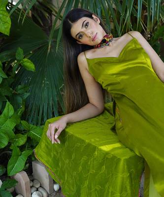 Green plain heena kurta set 5