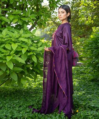 Purple embroidered jamini kurta set 5
