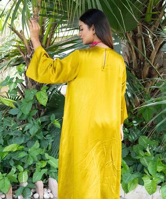 Mustard embroidered sunheri kurta set 5
