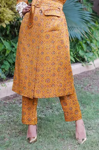 Mustard printed sunheri pants