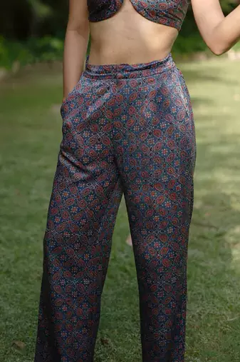 Indigo printed neelam pants