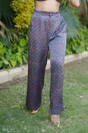 Indigo printed neelam pants