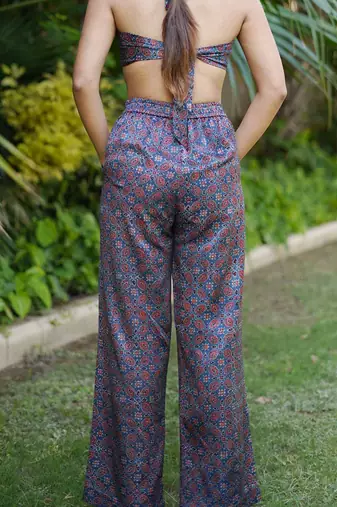 Indigo printed neelam pants