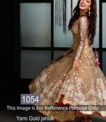 Yami Gautam Bollywood Designer Semi Stitched Anarkali Golden Salwar Suit 