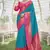Blue Contrast 1000 Butti Zari Woven Paithani Silk Blend Saree