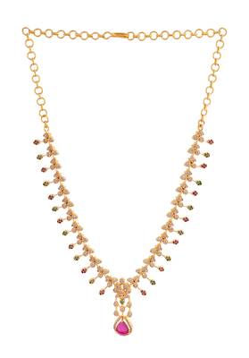 Golden ruby necklace and earrings set SHORT  4