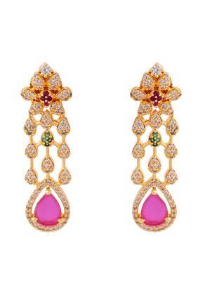 Golden ruby necklace and earrings set SHORT  5