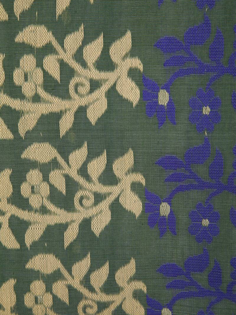 Pinkloom Women'S Green Hand_Woven Soft Cotton Jamdani-Sarees Without Blouse Piece