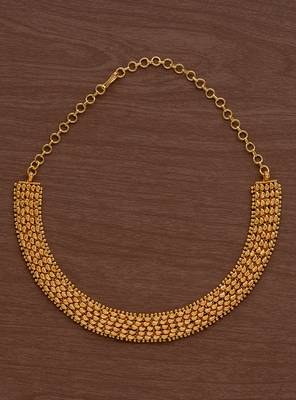 Golden choker short with leaf design one gram gold 2