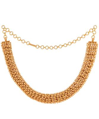 Golden choker short with leaf design one gram gold 3