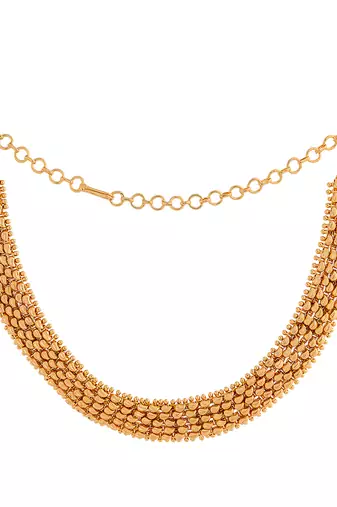 Golden choker short with leaf design one gram gold