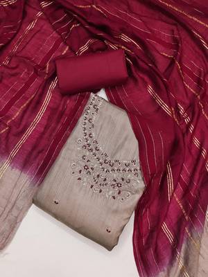 Chiku Coco silk blend Embroidered Unstitched Dress Material 1