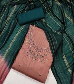 Gajri Coco silk blend Embroidered Unstitched Dress Material