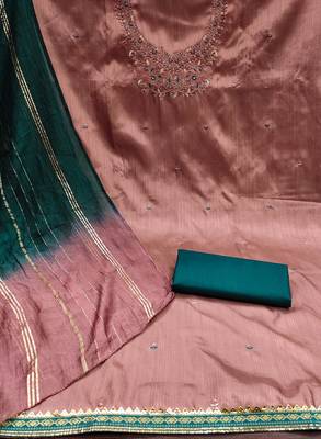 Gajri Coco silk blend Embroidered Unstitched Dress Material 2