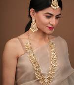 White Gold Kundan Necklace Set