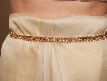 Gold Plated Alloy bridal kamarband 4