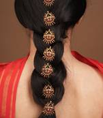 Gold Plated Tone Hair Pin with Stone Studded