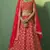 RED SEQUINS EMBROIDERED GEORGETTE DESIGNER BRIDAL WEDDING & PARTY WEAR FESTIVAL SEMI STITCHED LEHENGA